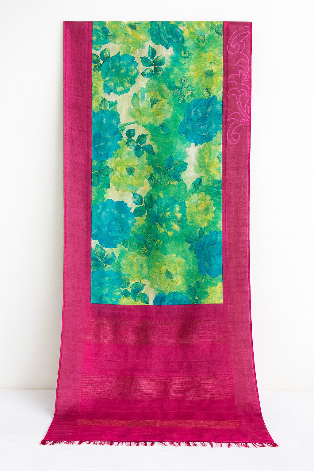 Pure Tussar Printed Saree-AM-PTS-PINK-002