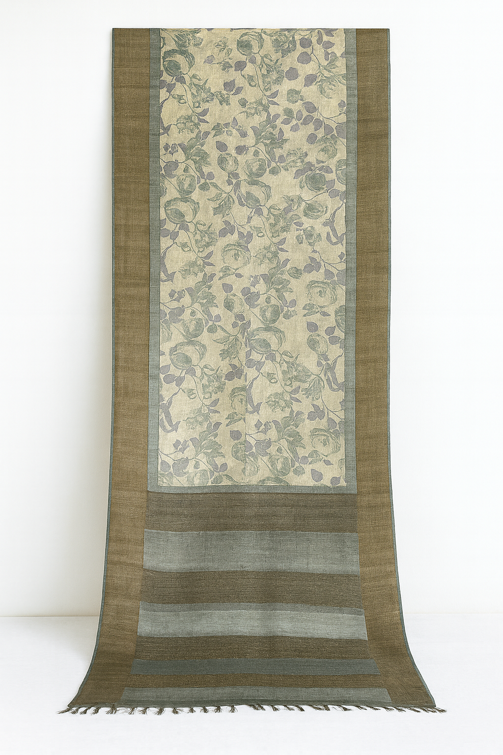 Pure Tussar Printed Saree-AM-PTS-CREAM-003