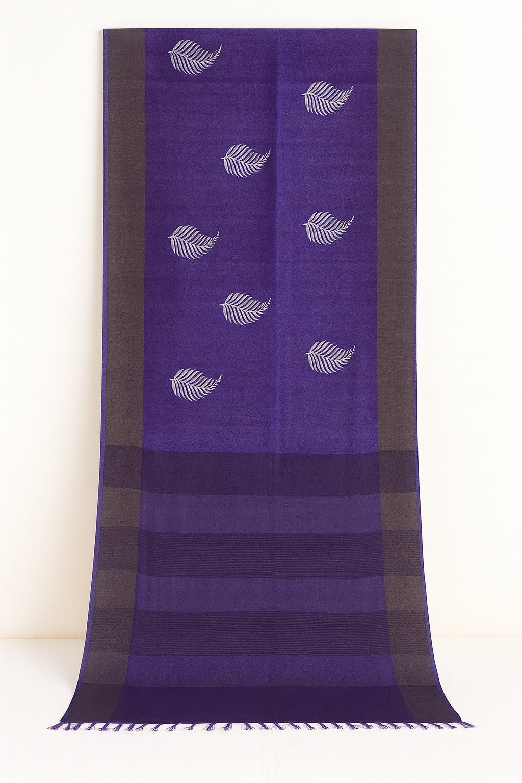 Pure Tussar Printed Saree-AM-PTS-ROYAL BLUE-007