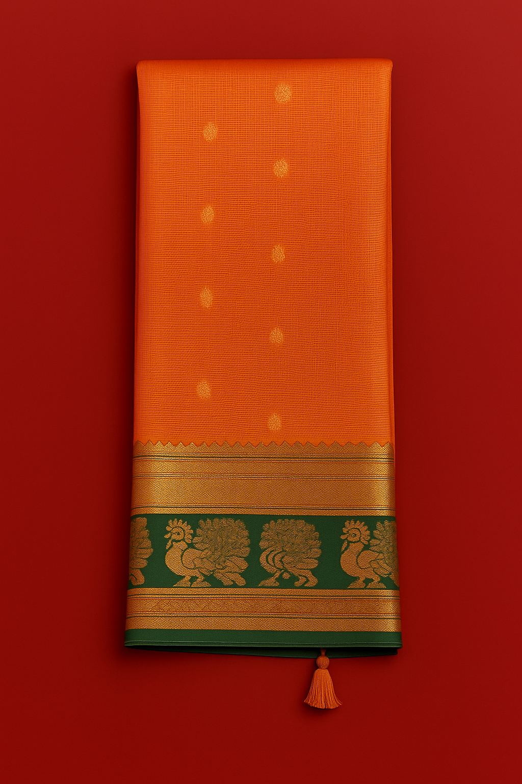 Kolam Pattu Saree-AM-KPS-ORANGE-009
