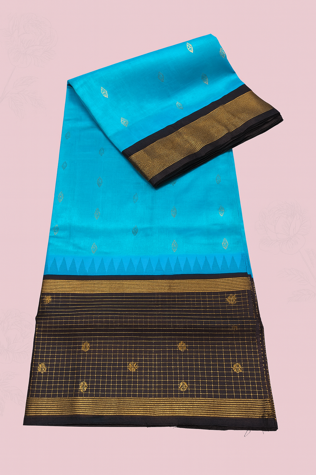 Kolam Pattu Saree-AM-KPS-BLUE-O15