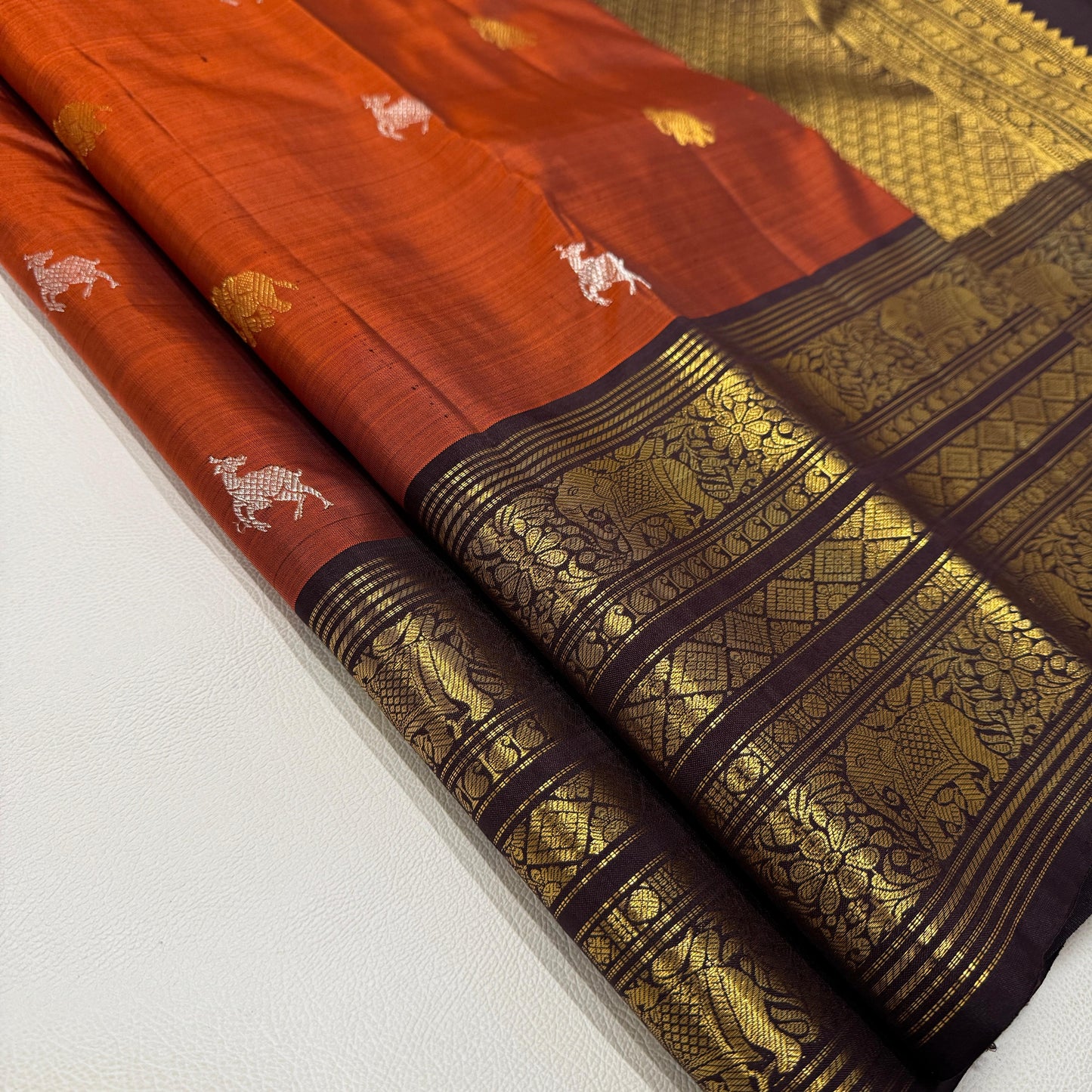 Bridal Kanjivaram Pure Silk-AM-KVS-ORANGE-002