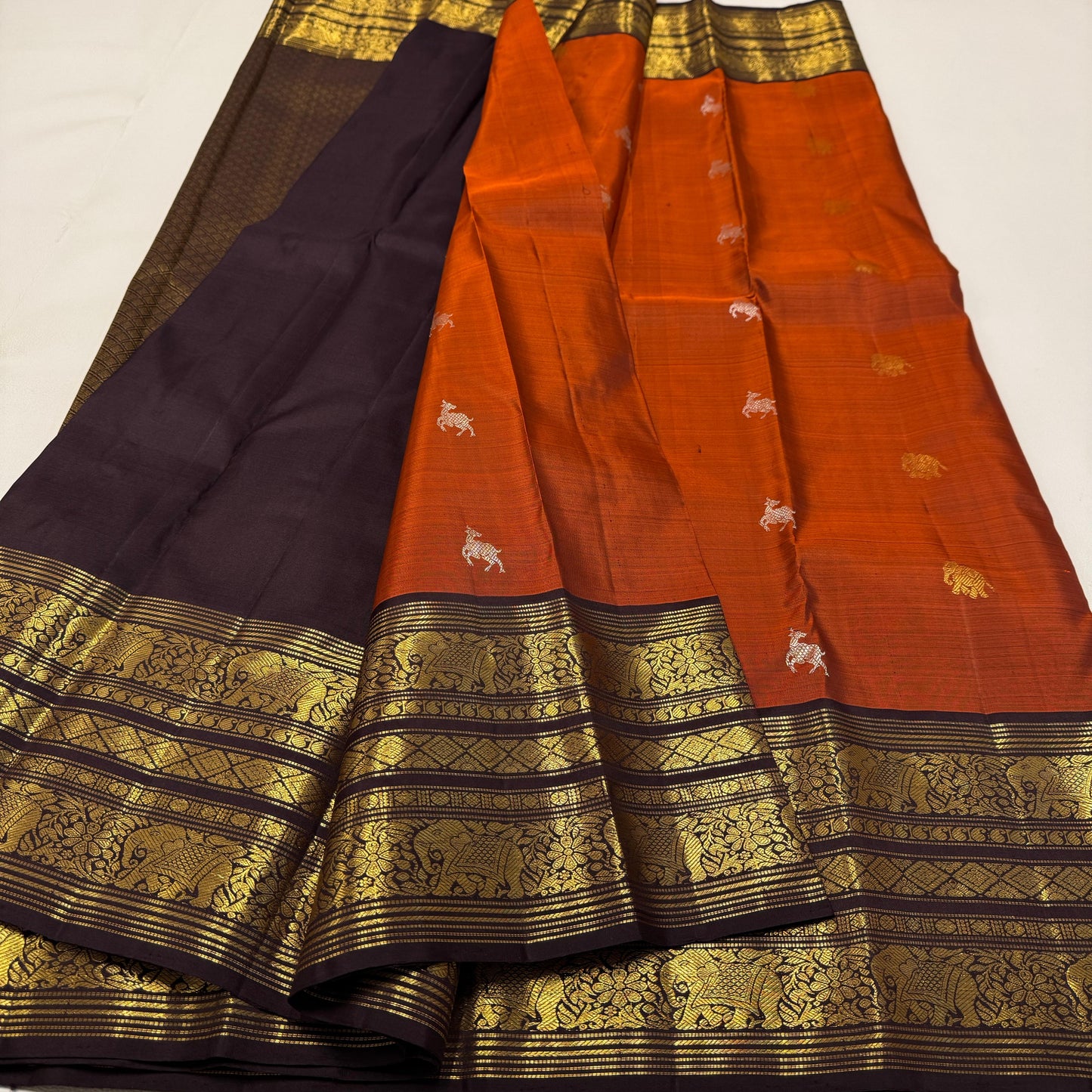 Bridal Kanjivaram Pure Silk-AM-KVS-ORANGE-002