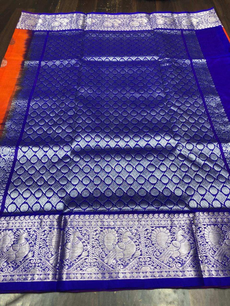 Pure Silk Saree-AM-PSS-ORANGE-001