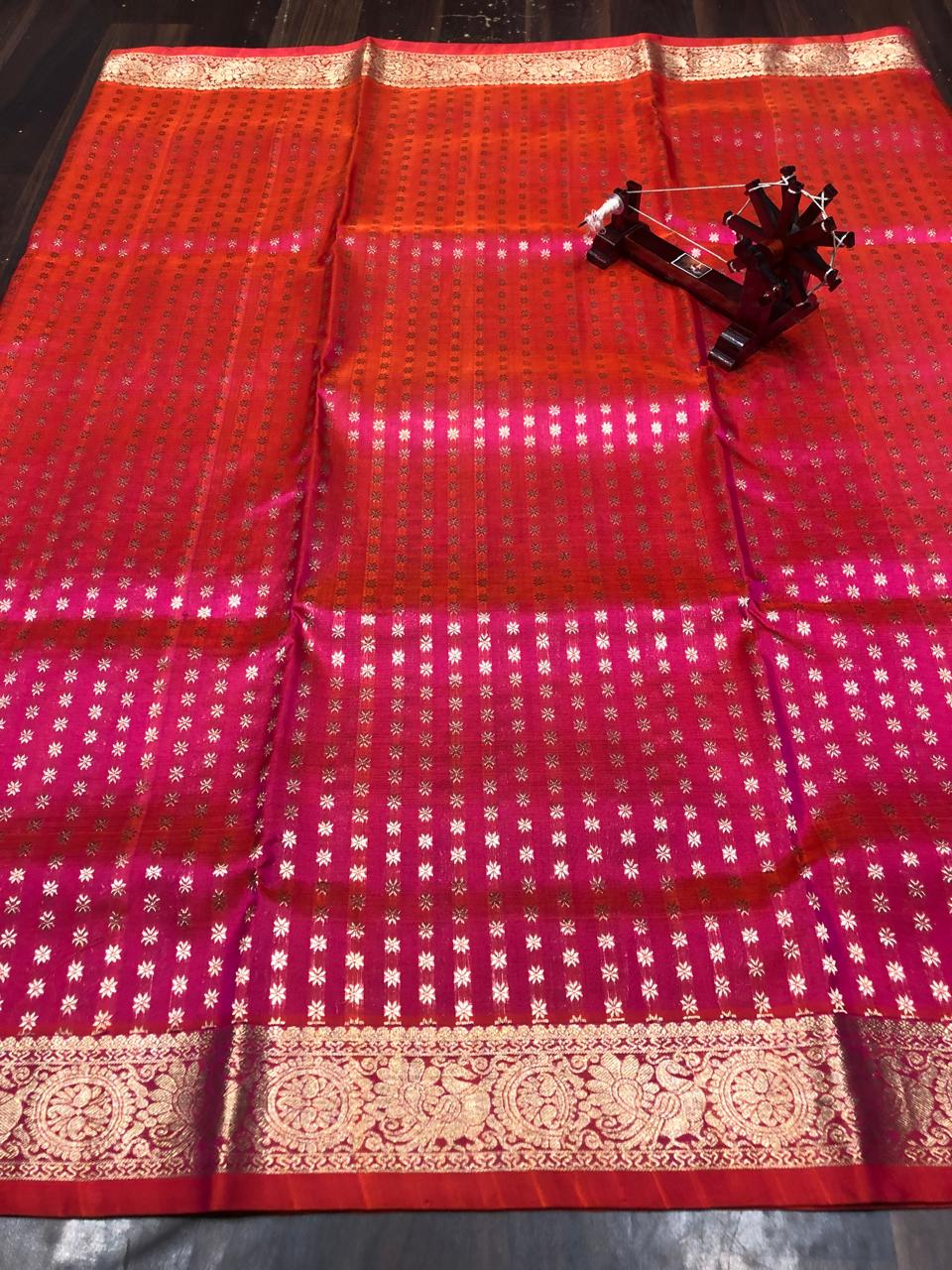 Pure Silk Saree-AM-PSS-RED-003