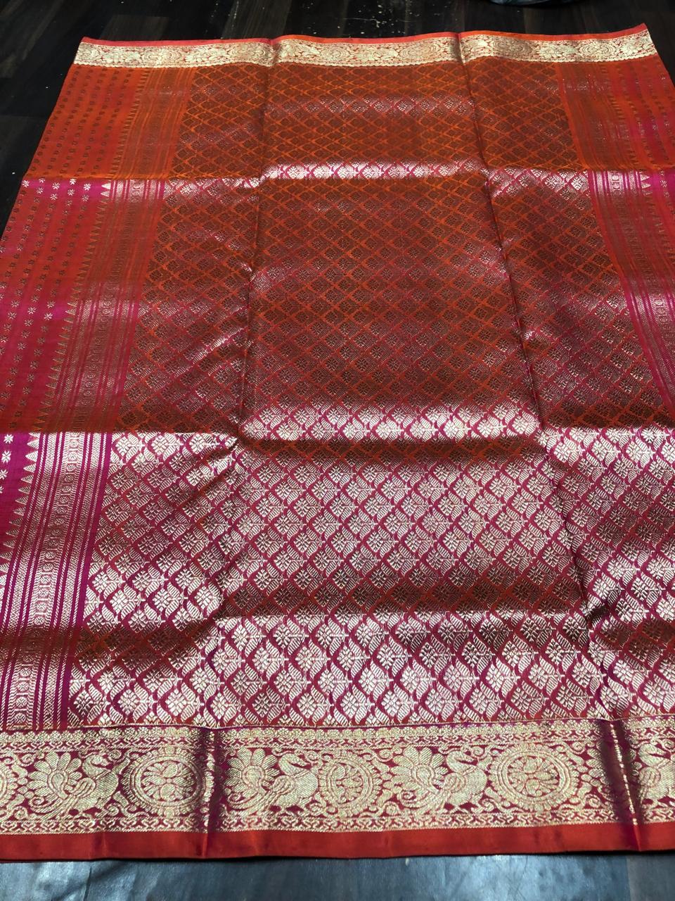 Pure Silk Saree-AM-PSS-RED-003