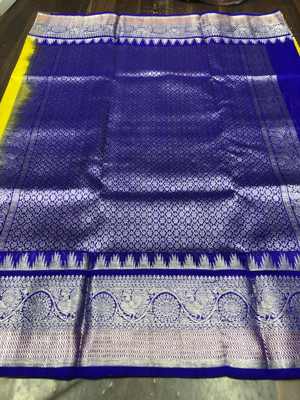 Pure Silk Saree-AM-PSS-YELLOW-004