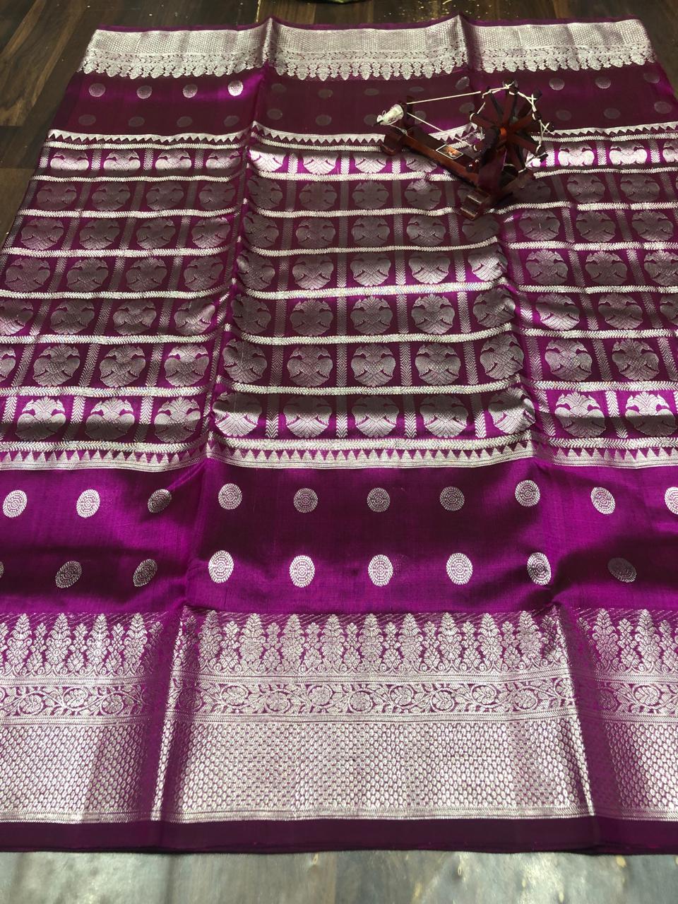 Venkatagiri Pure Pattu Saree-AM-VPPS-MEGENTA-001