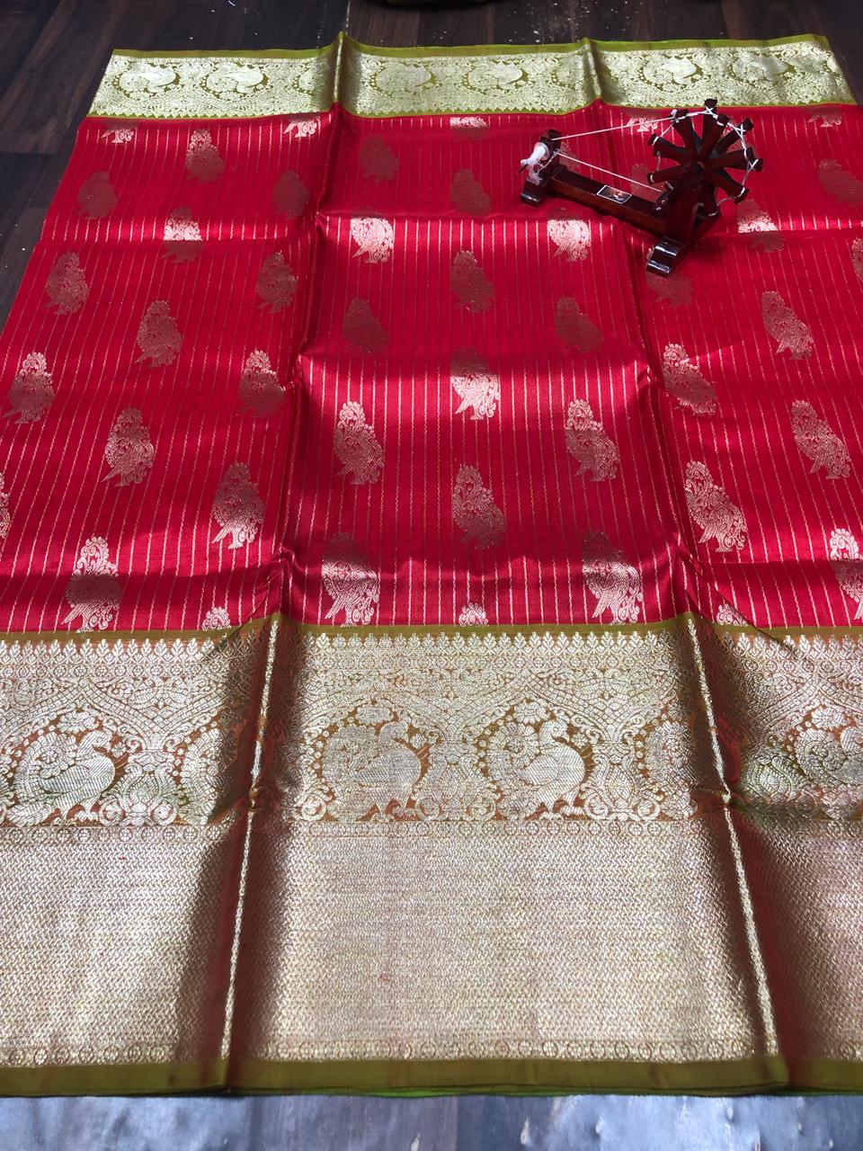 Venkatagiri Pure Pattu Saree-AM-VPPS-RED-005