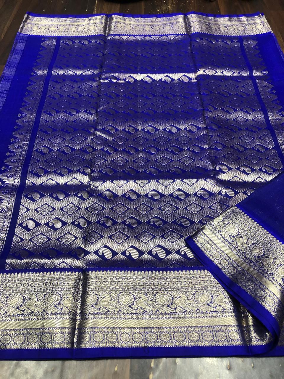 Venkatagiri Pure Pattu Saree-AM-VPPS-ROYAL BLUE-007