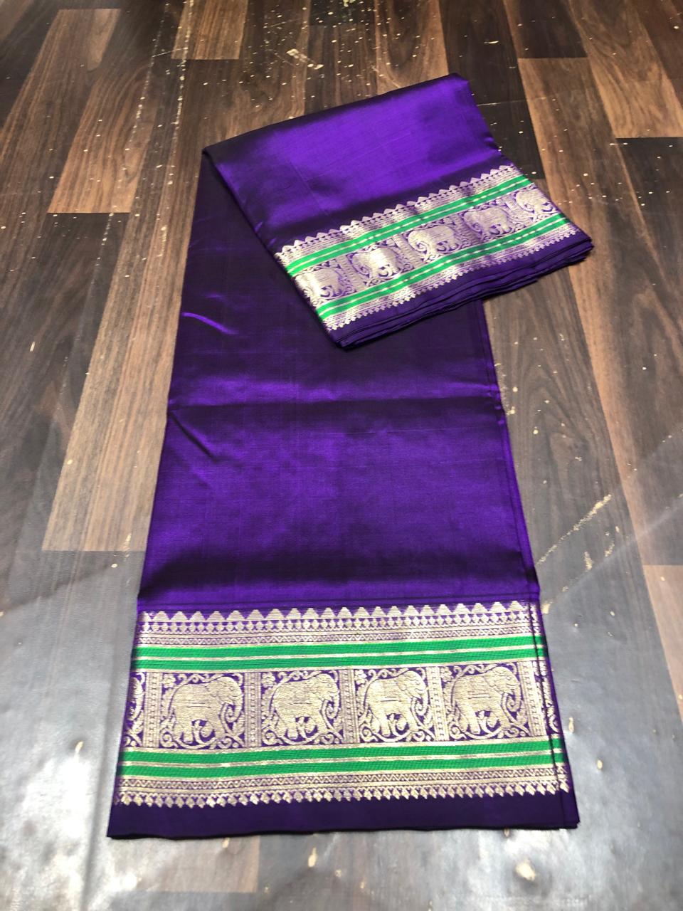 Venkatagiri Pure Pattu Saree-AM-VPPS-BLUE-011