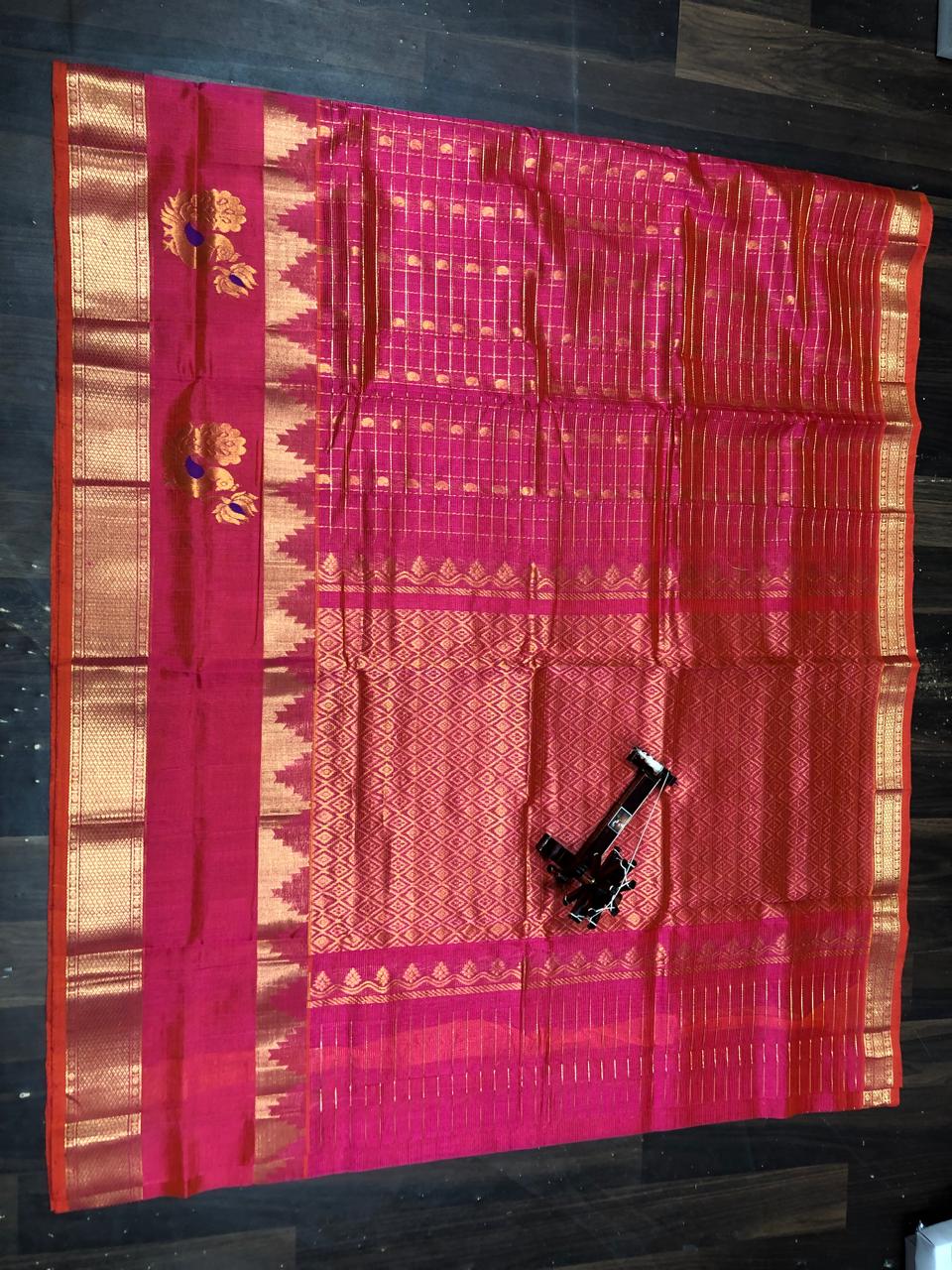 Kolam Pattu Saree-AM-KPS-PINK-012