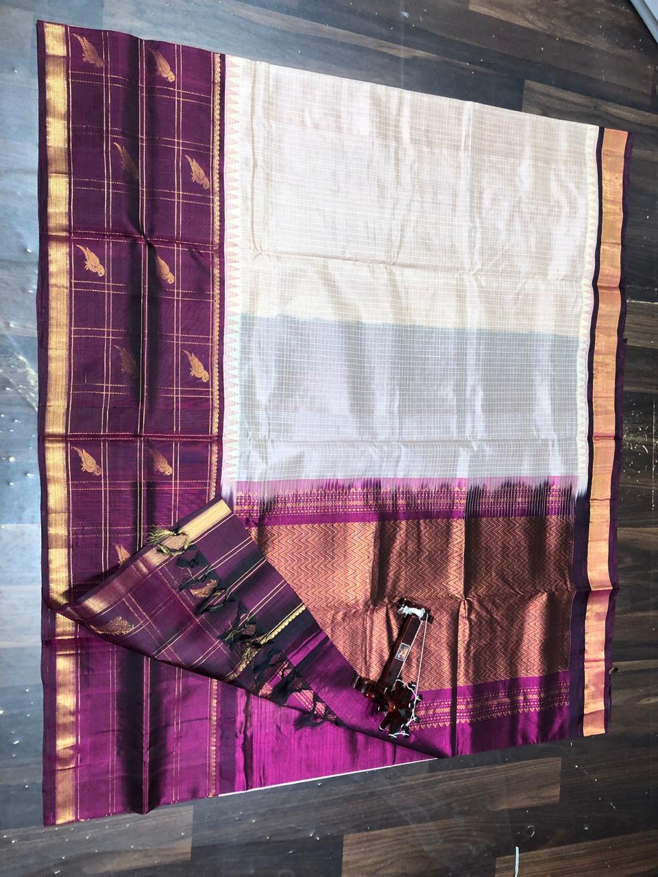 Kolam Pattu Saree-AM-KPS-WHITE-024