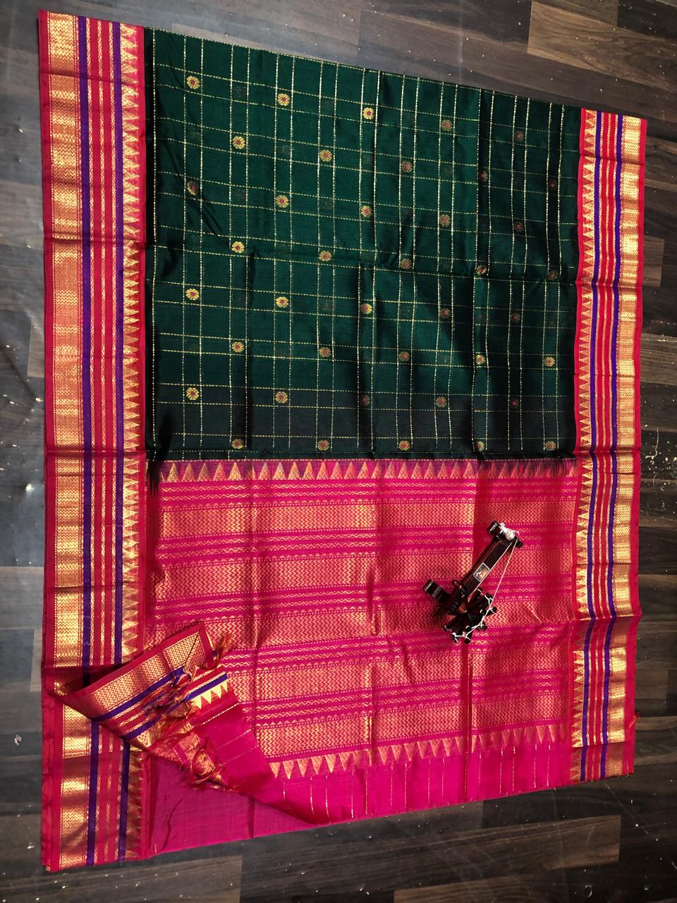 Kolam Pattu Saree-AM-KPS-GREEN-026