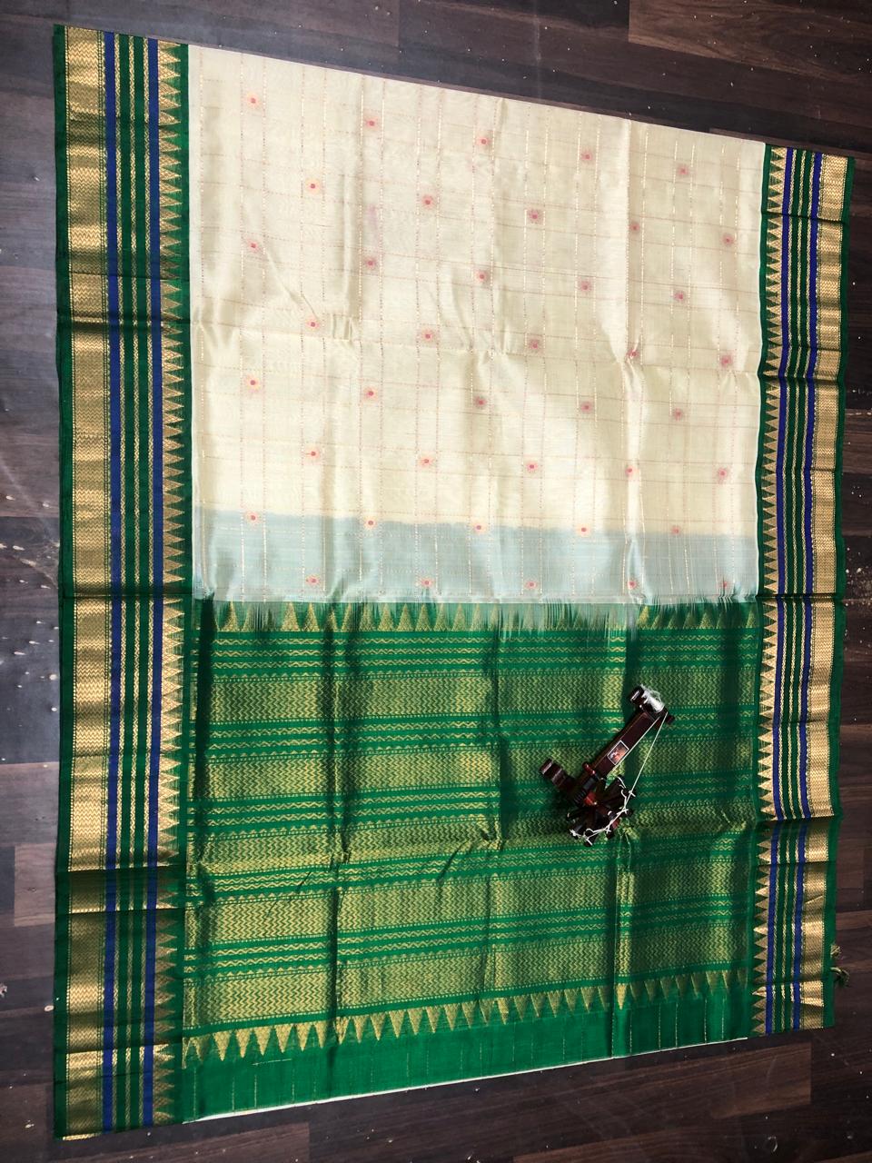 Kolam Pattu Saree-AM-KPS-IVORY CREAM-027