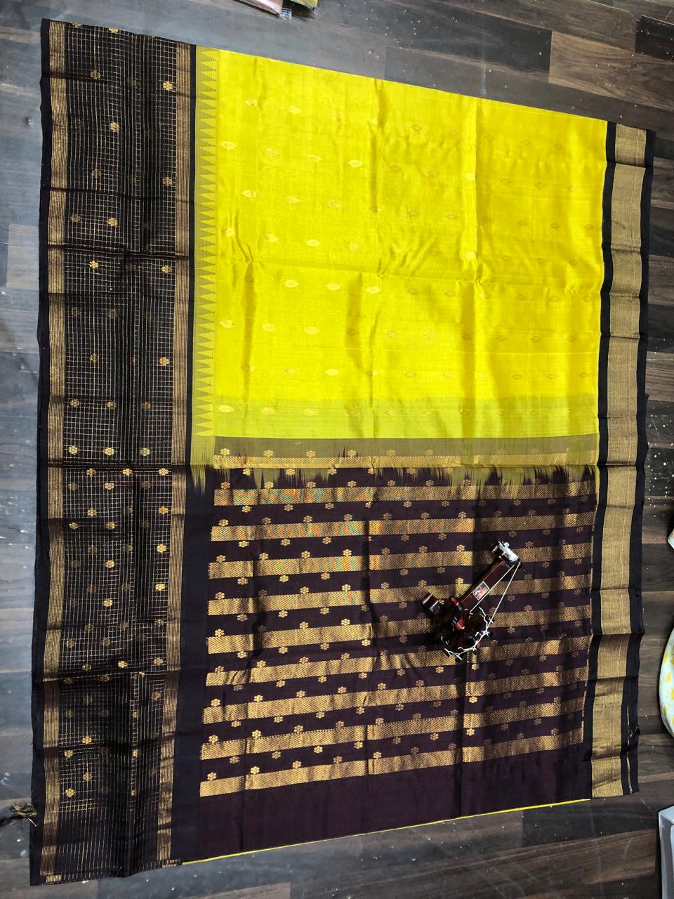 Kolam Pattu Saree-AM-KPS-YELLOW-016