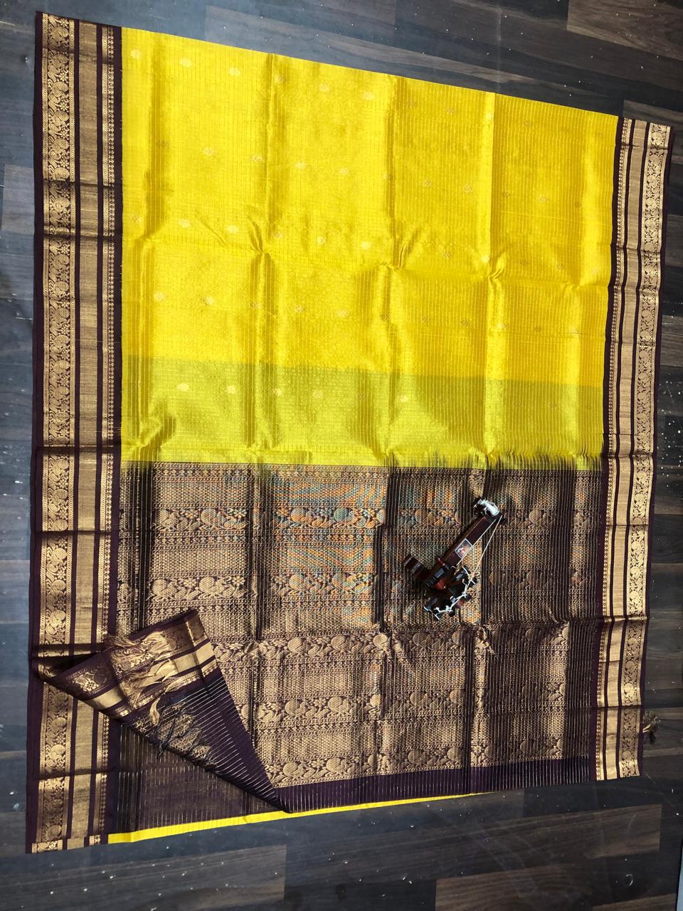 Kolam Pattu Saree-AM-KPS-YELLOW-019