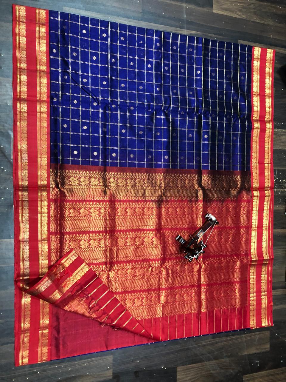 Kolam Pattu Saree-AM-KPS-ROAL BLUE-021