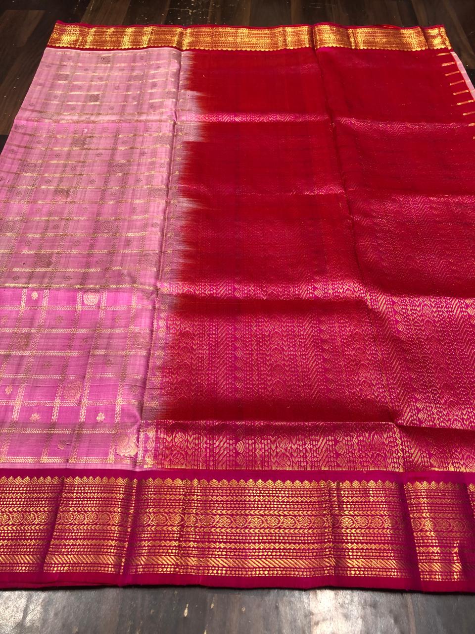 Venkatagiri Pure Pattu Saree-AM-VPPS-PINK-013