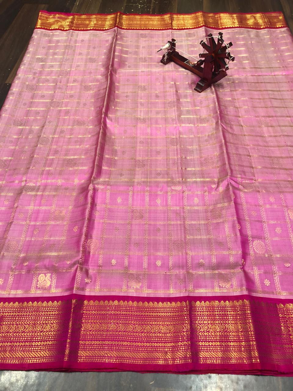 Venkatagiri Pure Pattu Saree-AM-VPPS-PINK-013