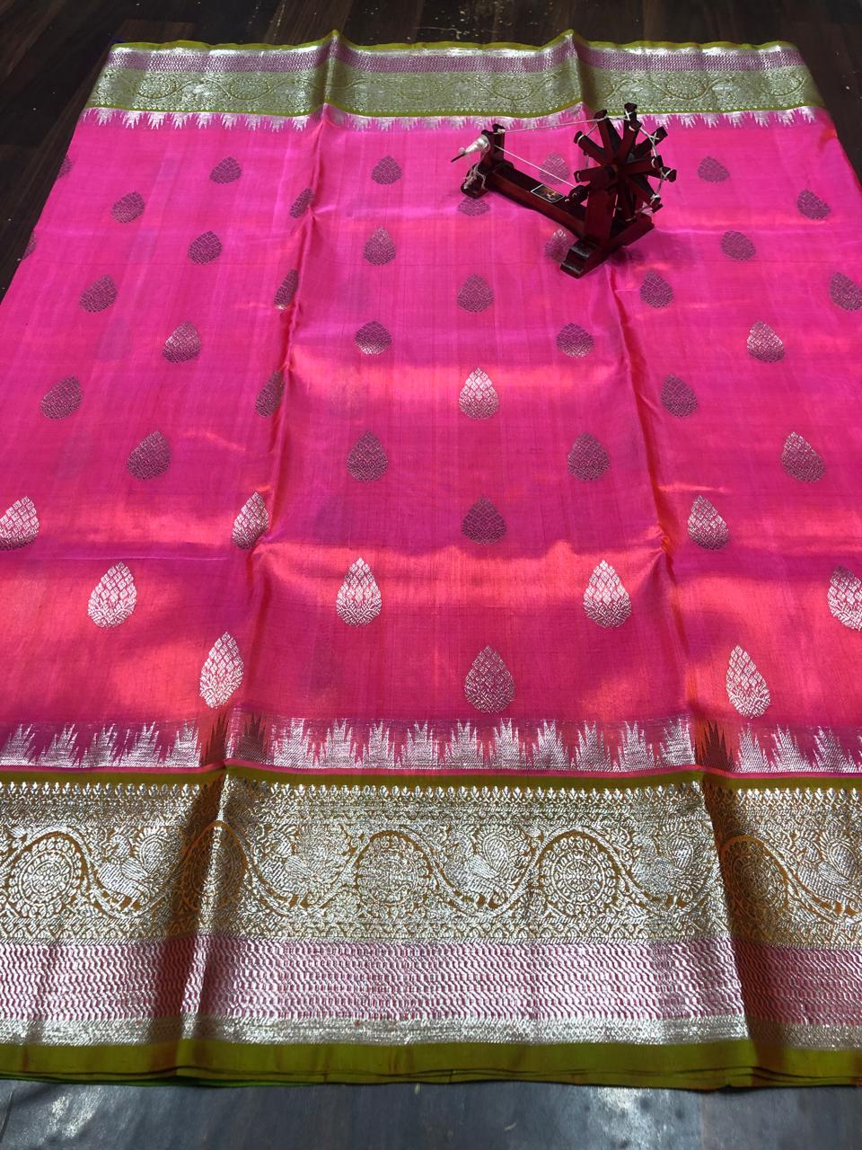 Venkatagiri Pure Pattu Saree-AM-VPPS-PINK-016