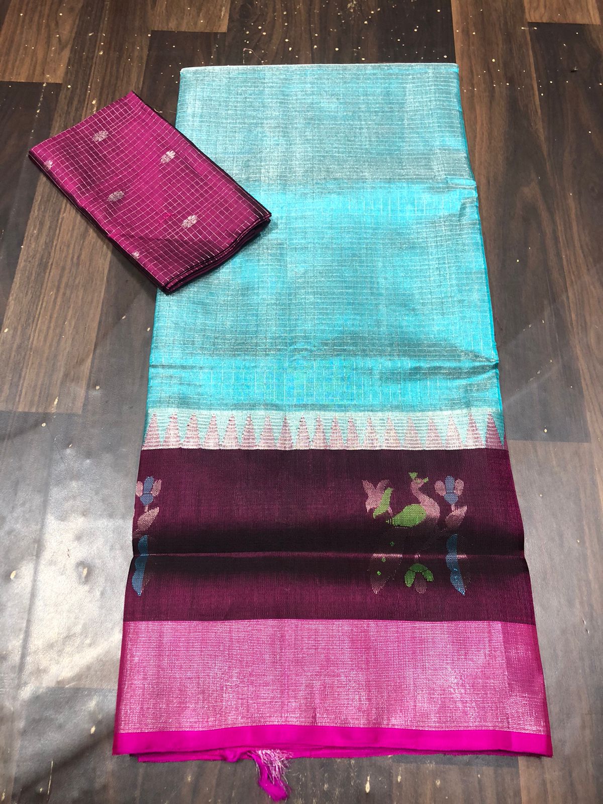 Kolam Pattu Saree-AM-KPS-BLUE-031