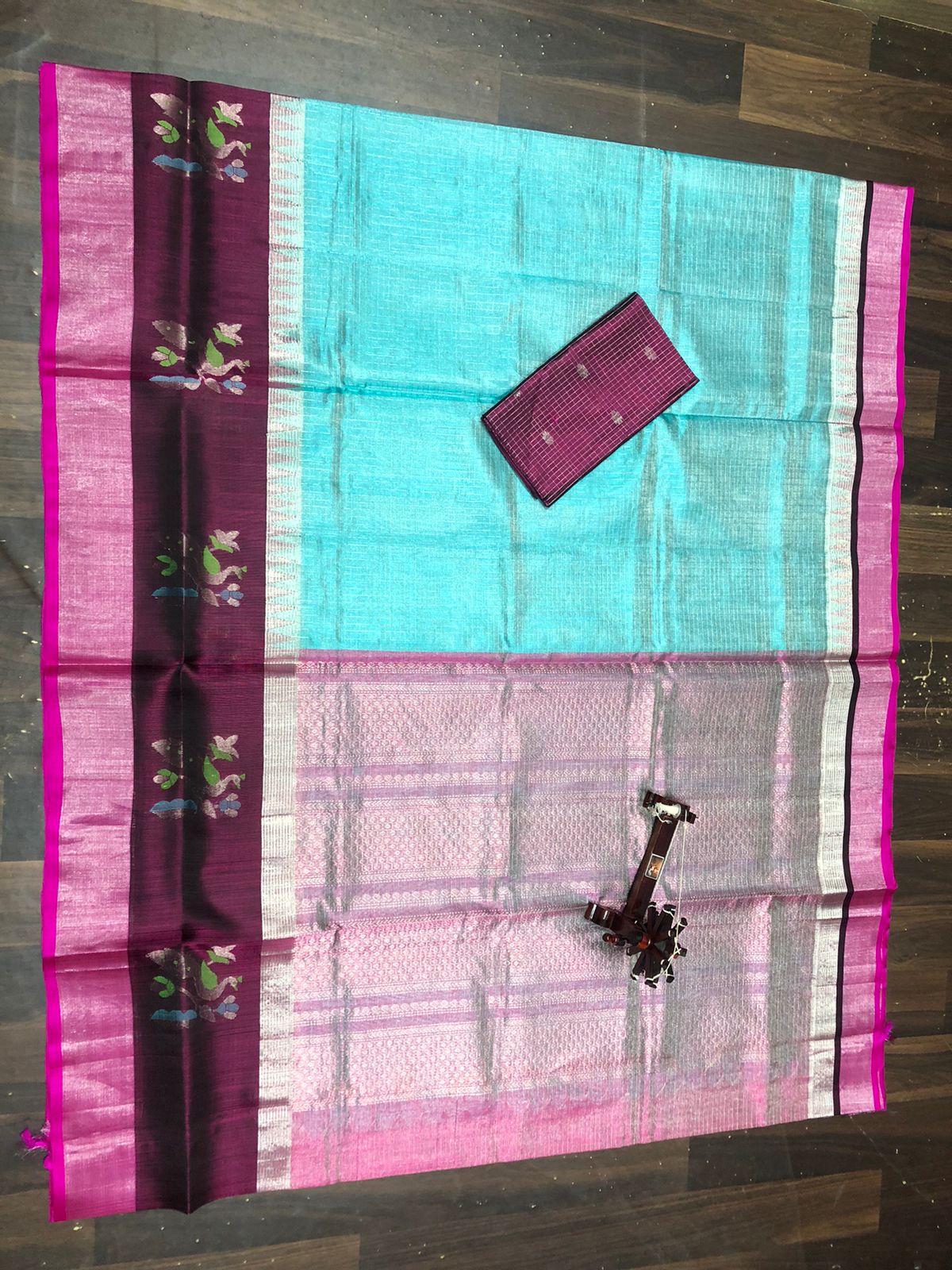 Kolam Pattu Saree-AM-KPS-BLUE-031