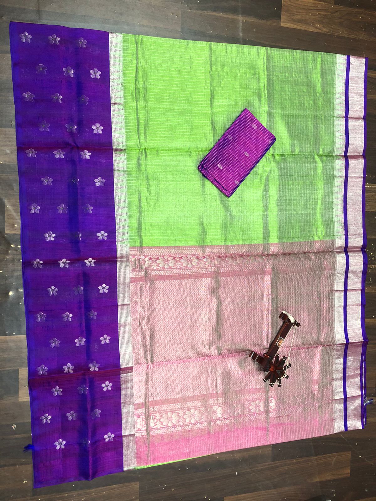 Kolam Pattu Saree-AM-KPS-GREEN-034