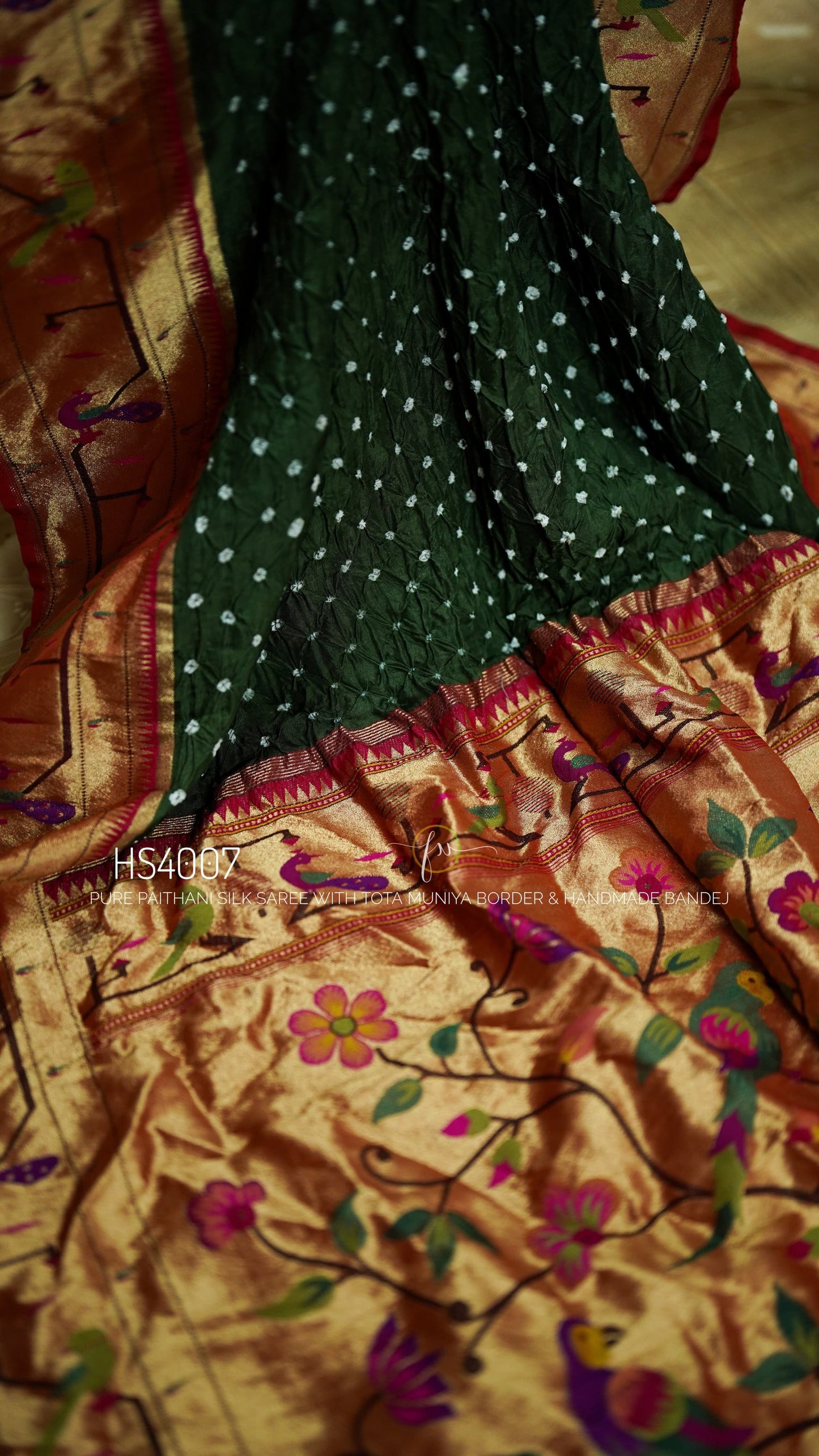 Pure Paithani Silk Saree-AM-PPSS-GREEN-002