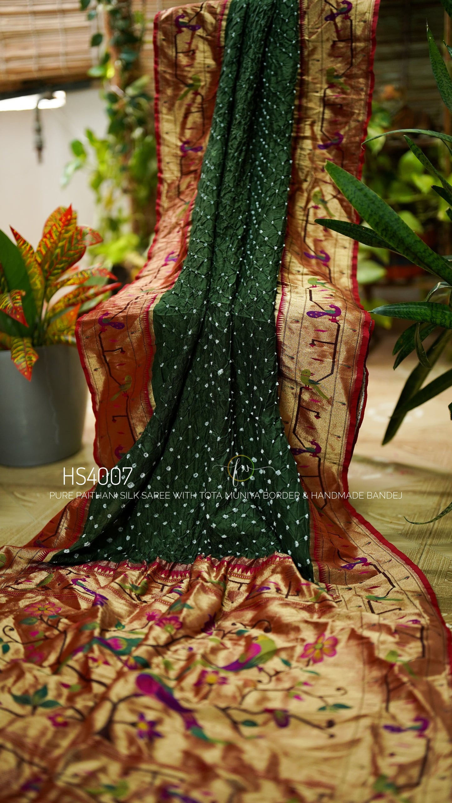 Pure Paithani Silk Saree-AM-PPSS-GREEN-002