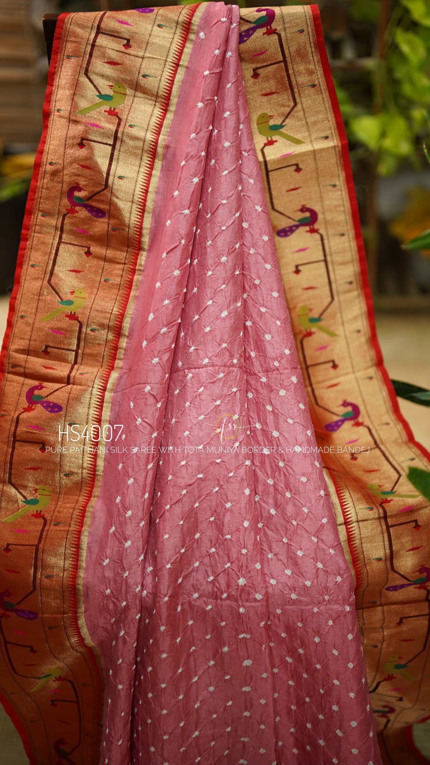 Pure Paithani Silk Saree-AM-PPSS-PINK-003