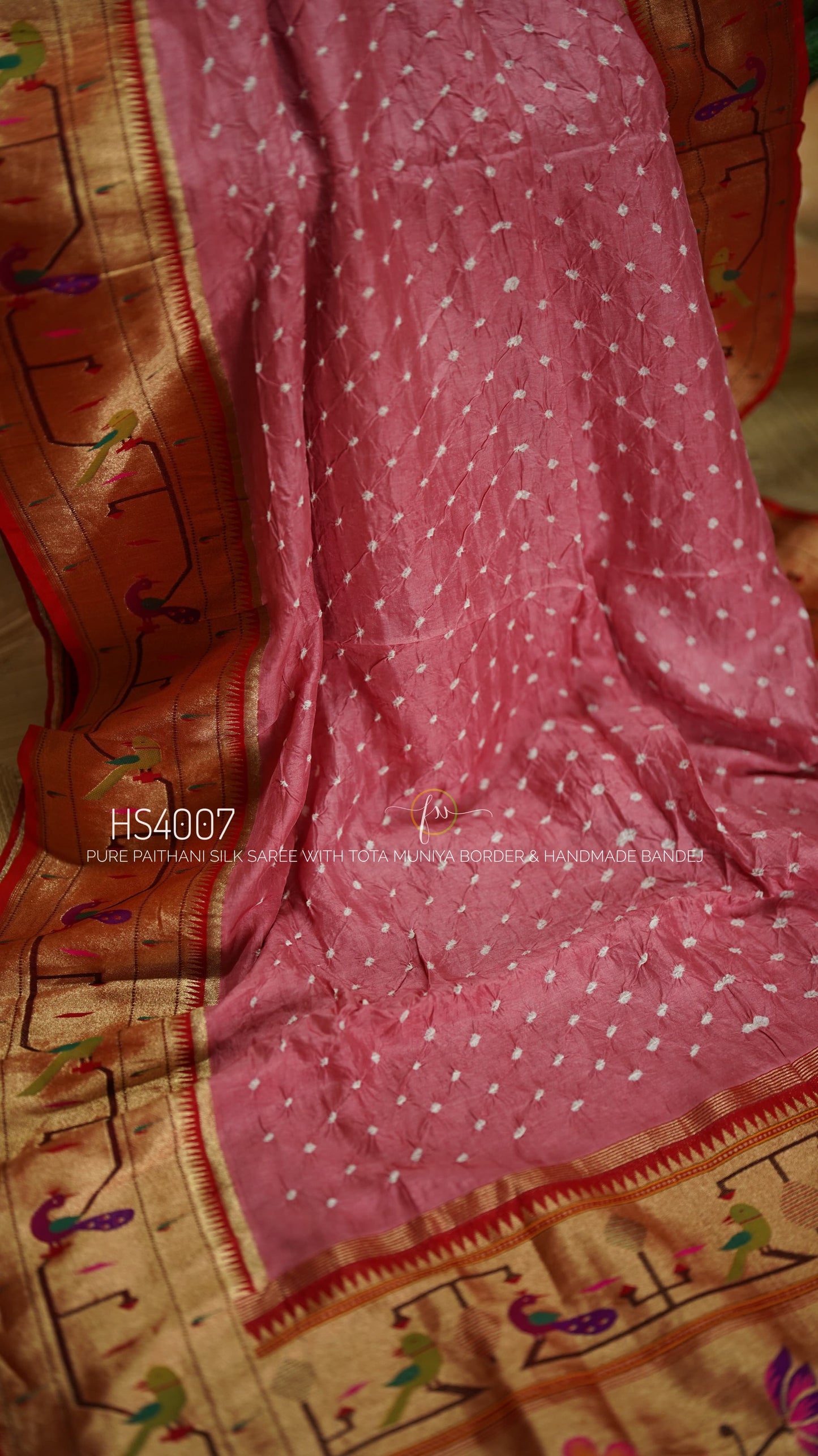 Pure Paithani Silk Saree-AM-PPSS-PINK-003