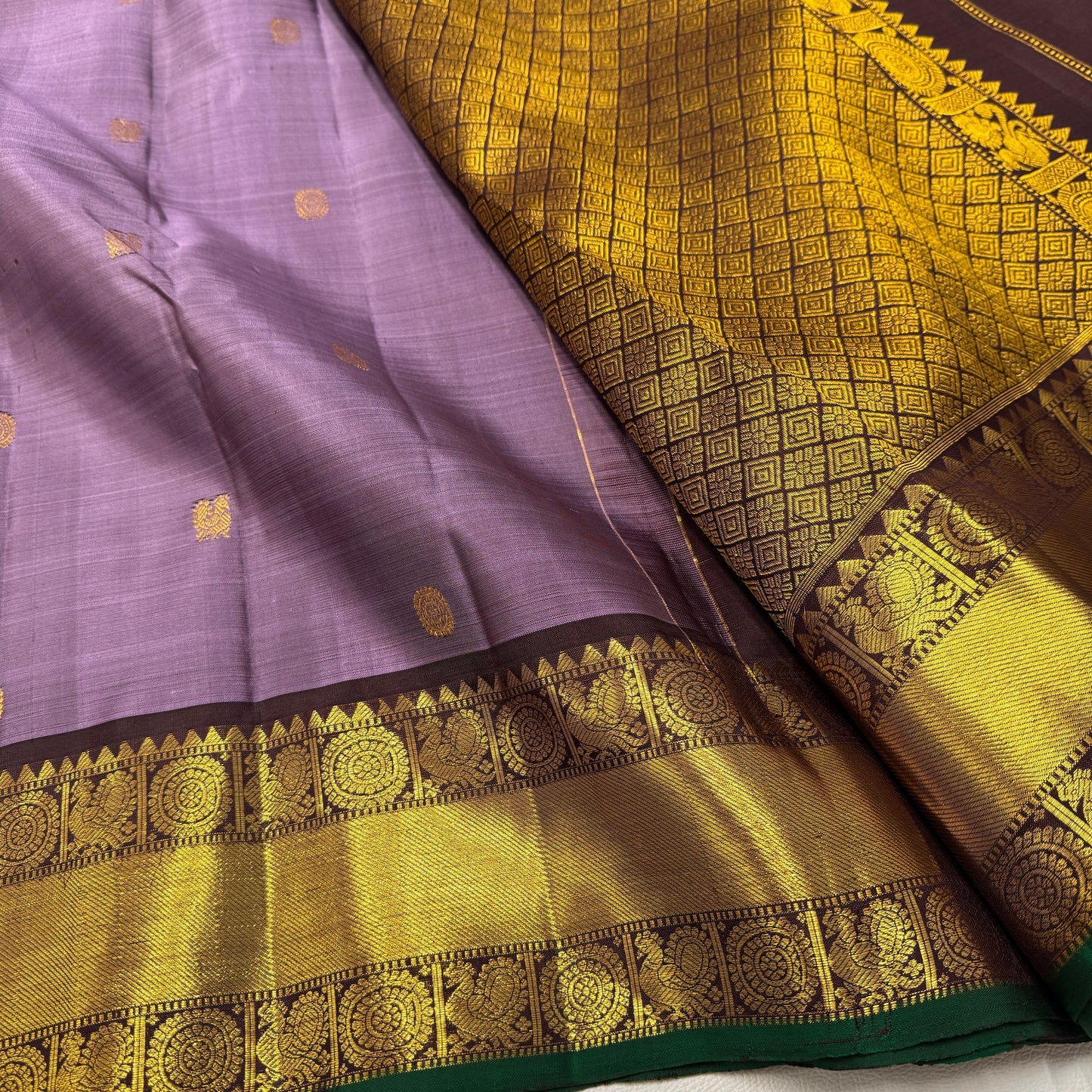 Pure Kanchivaram Pattu Saree-AM-KPS-LAVENDER-002