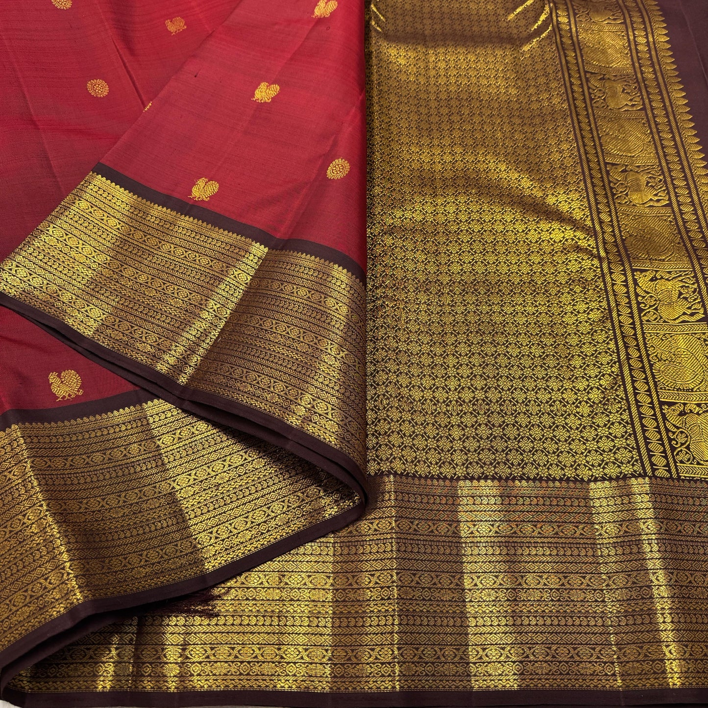 Pure Kanchivaram Pattu Saree-AM-KPS-MAROON-003