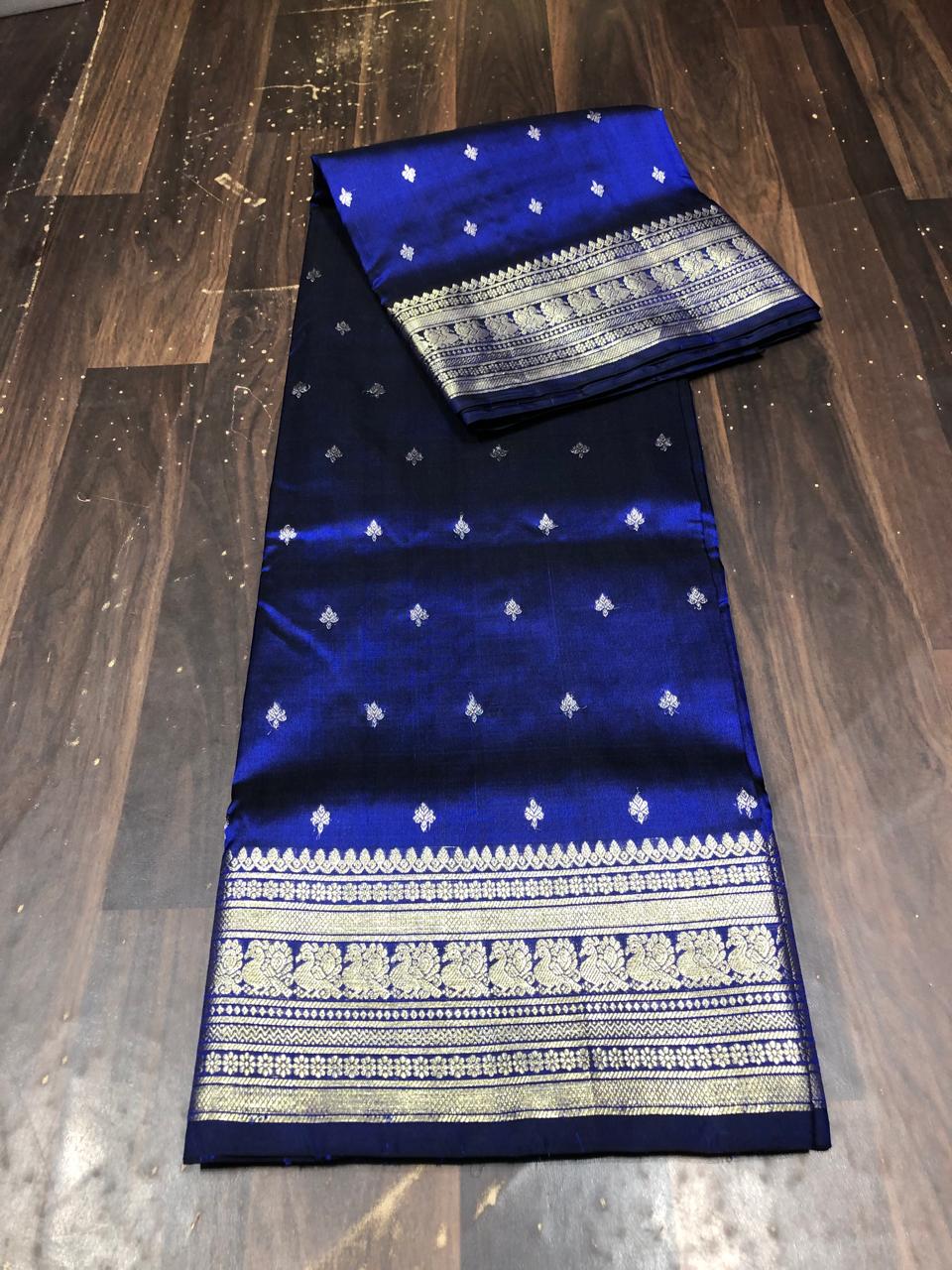 Venkatagiri Pure Pattu Saree-AM-VPPS-ROYAL BLUE-026