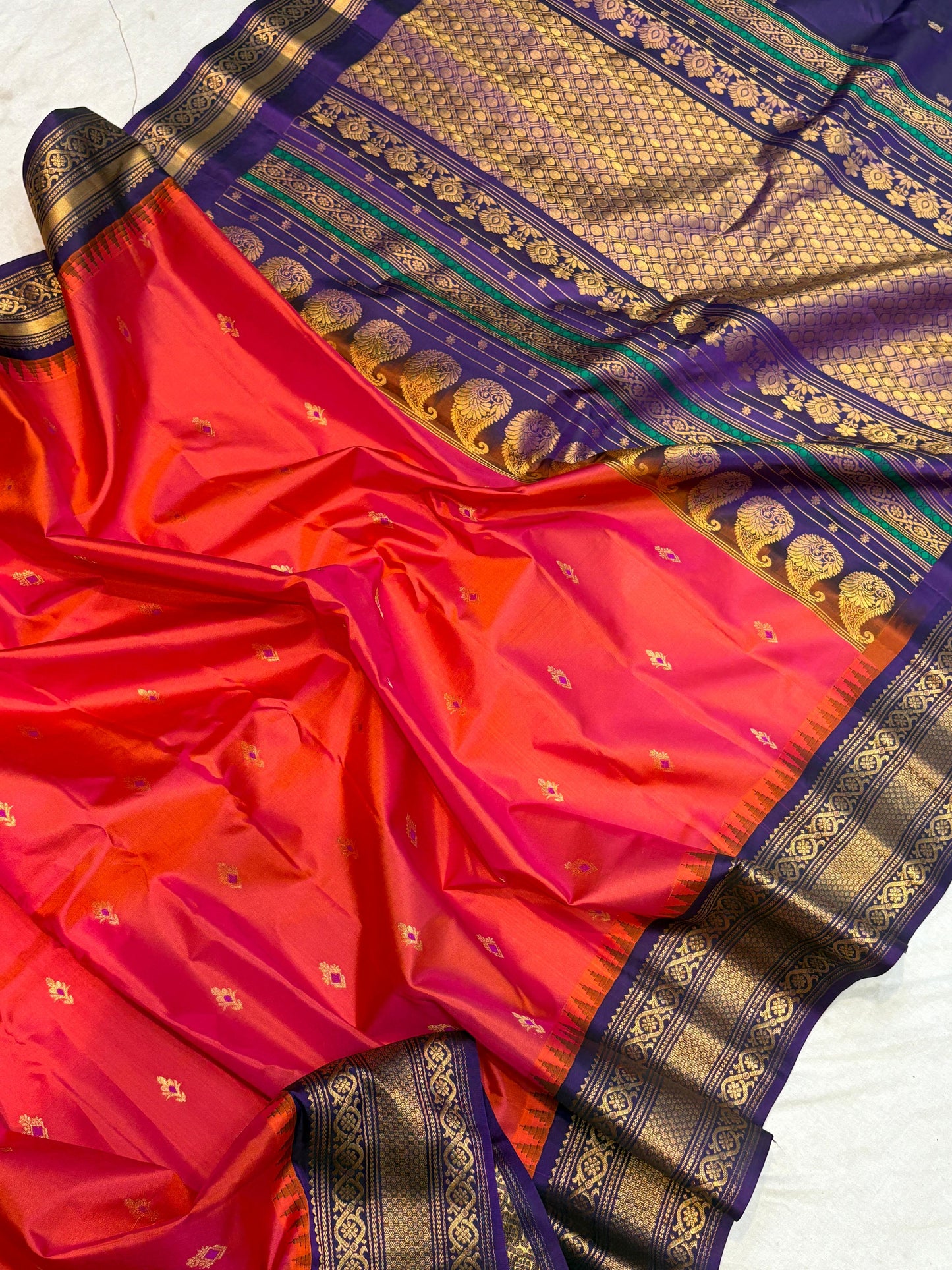 Gadwal Pattu Saree-AM-GPS-ORANGE-003