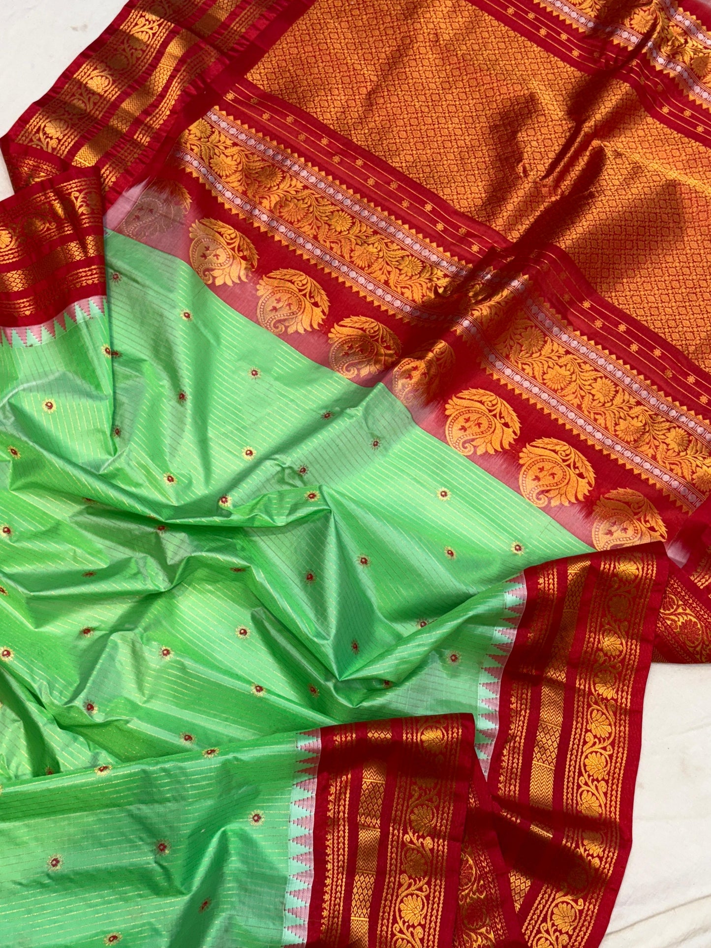Gadwal Pattu Saree-AM-GPS-GREEN-004