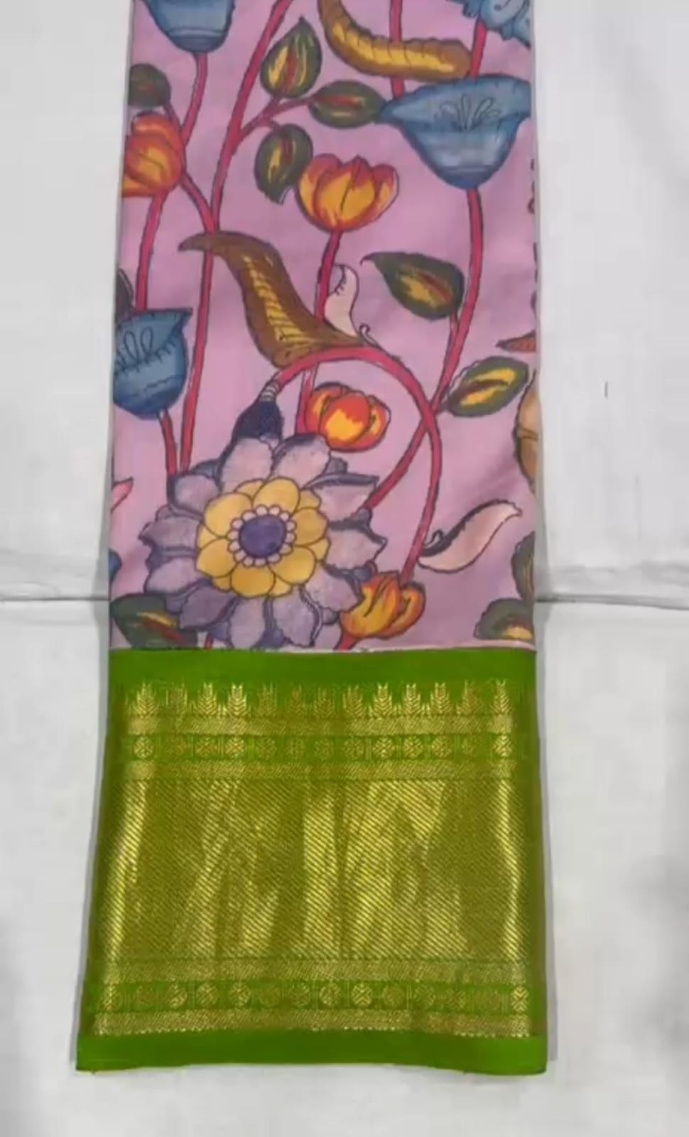 Kanchi pattu with pen kalamkari-AM-KPS-LAVENDER-004