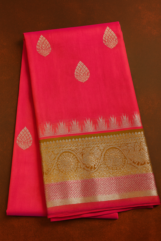 Venkatagiri Pure Pattu Saree-AM-VPPS-PINK-016