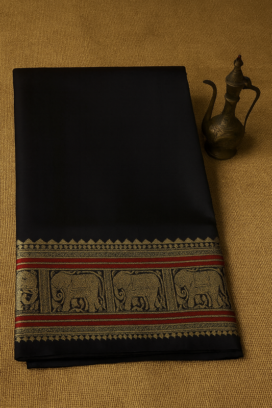 Venkatagiri Pure Pattu Saree-AM-VPPS-BLACK-021