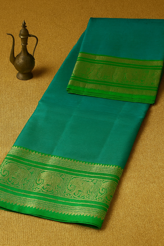 Venkatagiri Pure Pattu Saree-AM-VPPS-SEA GREEN-023
