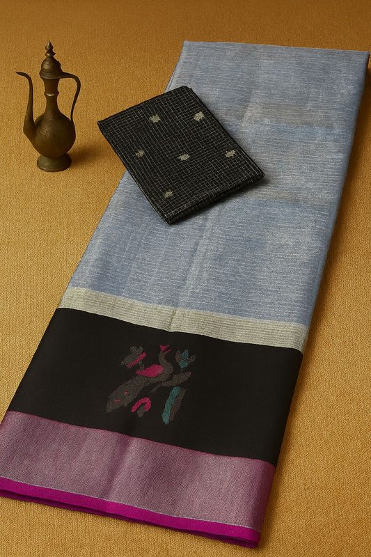 Kolam Pattu Saree-AM-KPS-GREY-030