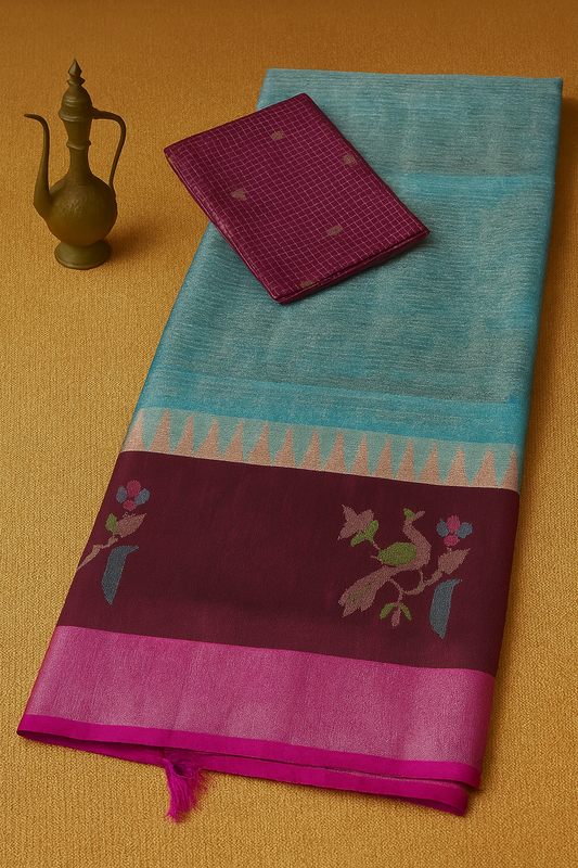 Kolam Pattu Saree-AM-KPS-BLUE-031