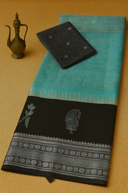 Kolam Pattu Saree-AM-KPS-SKY BLUE-033