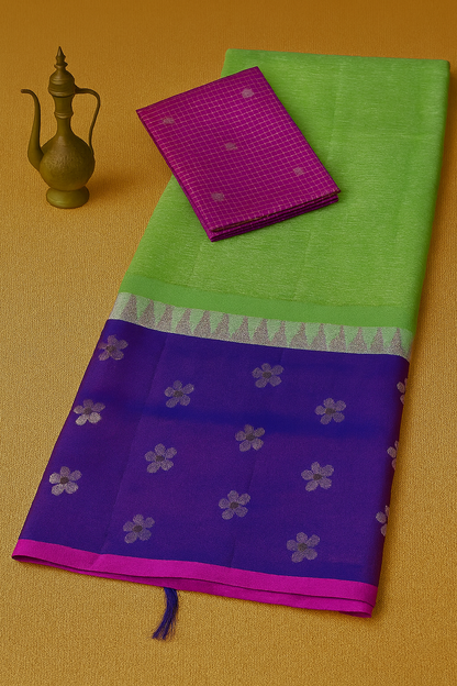 Kolam Pattu Saree-AM-KPS-GREEN-034