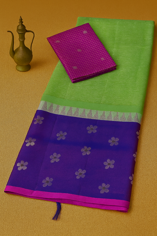 Kolam Pattu Saree-AM-KPS-GREEN-034