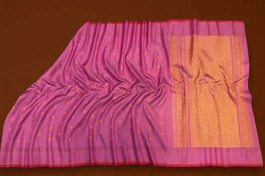 Handloom Gadwal Gap Border Pattu Saree-AM-GPS-LAVENDER PINK-012