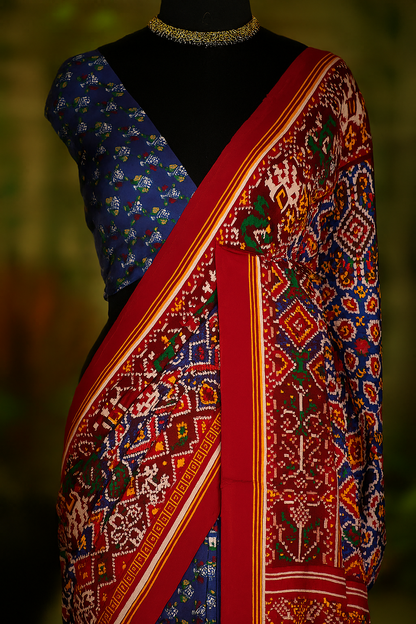 Pure Gajji Silk Saree-AM-PGSS-RED-001