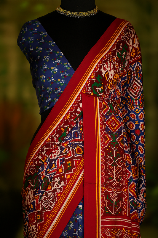 Pure Gajji Silk Saree-AM-PGSS-RED-001