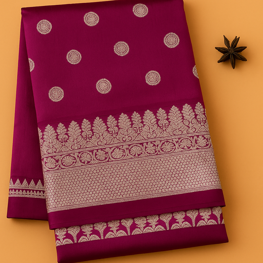 Venkatagiri Pure Pattu Saree-AM-VPPS-MEGENTA-001